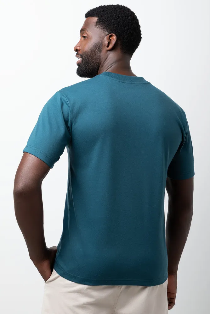 Relaxed Fit Short Sleeve T-Shirt Teal sold by Ackermas product image thumbnail 3