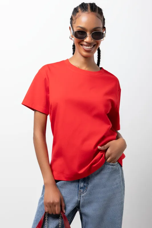 Crewneck T-Shirt Red sold by Ackermas