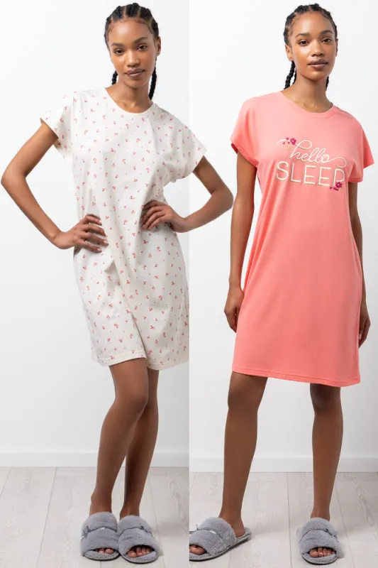 2 Pack Sleepshirts Natural And Peach sold by Ackermas
