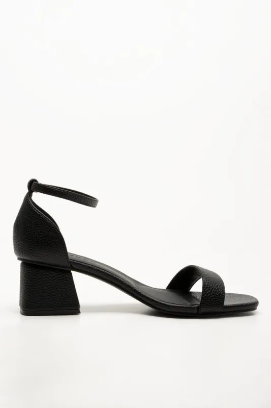 Block Heel Sandals Black sold by Ackermas