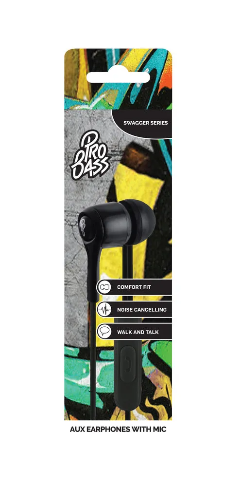 Pro Bass Swagger Aux Mic Earphones sold by Ackermas