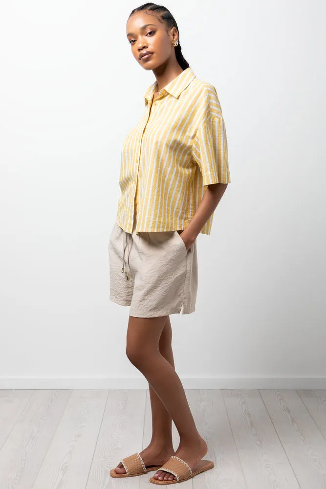Ballerina Sleeve Linen Blend Shirt Yellow sold by Ackermas product image thumbnail 2