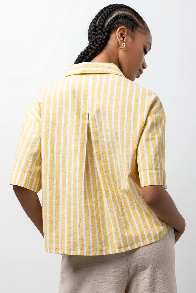 Ballerina Sleeve Linen Blend Shirt Yellow sold by Ackermas product image thumbnail 3