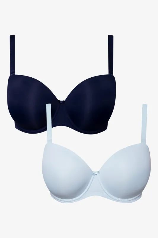 Plus Size 2 Pack Multiway Bras Navy And Light Blue sold by Ackermas