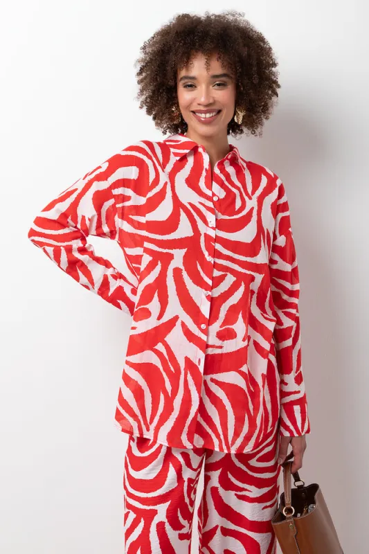 Long Sleeve Shirt Red sold by Ackermas