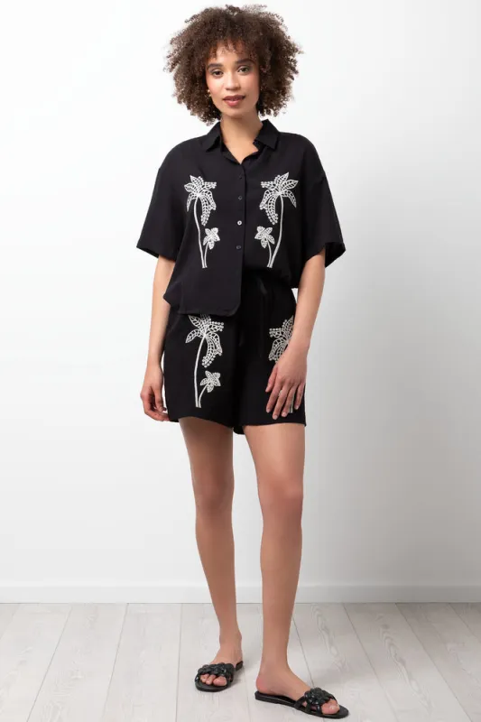 Embroidered Shorts Black sold by Ackermas