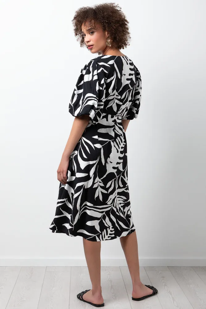 Puff Sleeve Dress Black & White sold by Ackermas product image thumbnail 3