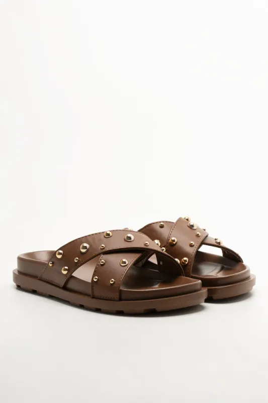 Cross Over Sandals Brown sold by Ackermas
