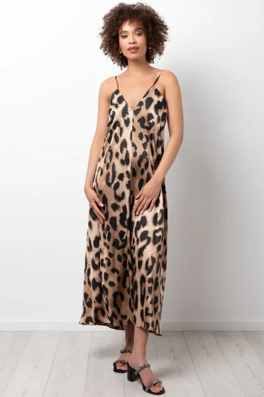 Animal Print Maxi Dress Brown sold by Ackermas