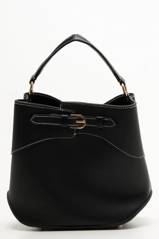 Multi Buckle Bucket Bag Black sold by Ackermas