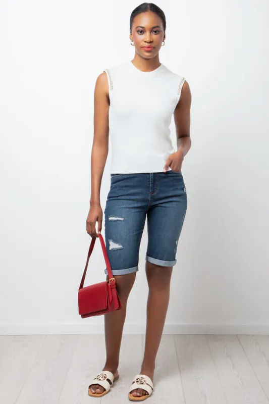 Sleeveless Vest With Chain Cream sold by Ackermas