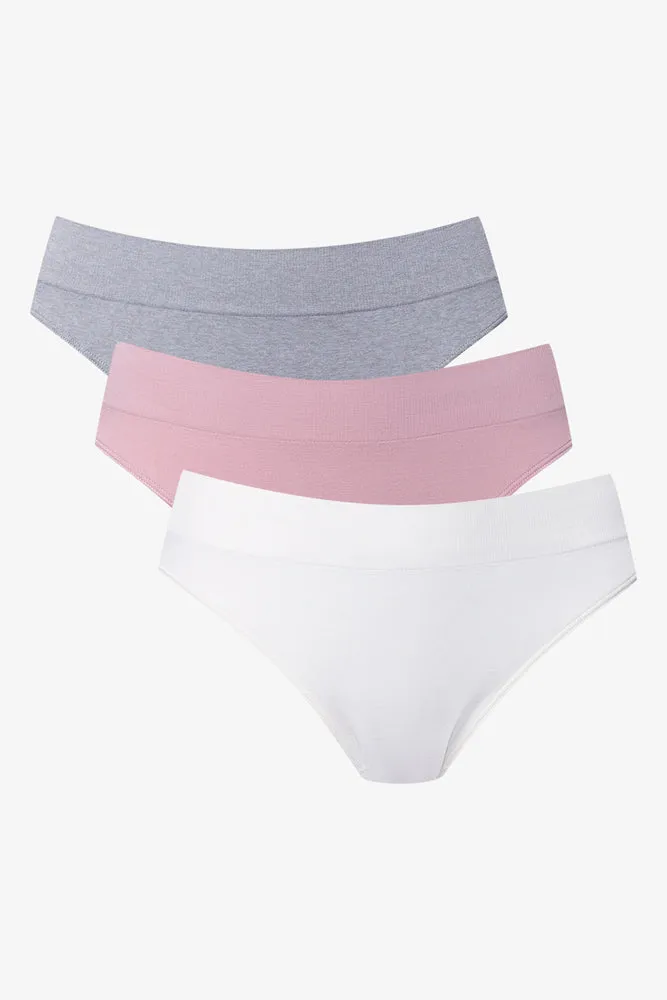 3 Pack Seamfree Brazilian Panties Grey, Pink And White sold by Ackermas