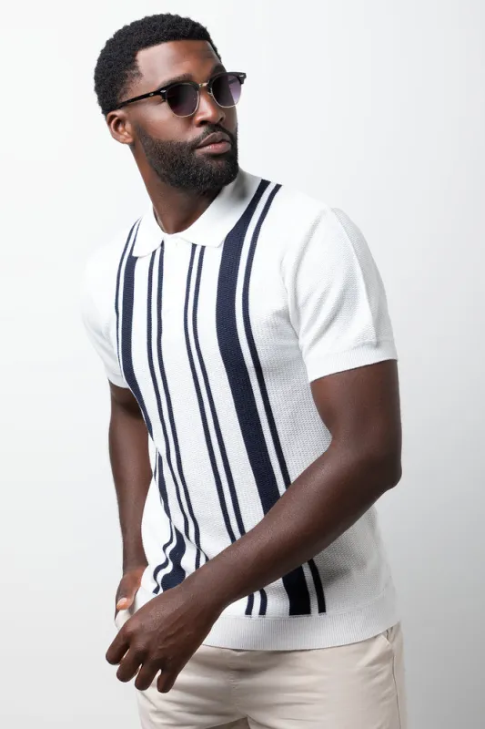 Knit Shirt White And Navy sold by Ackermas