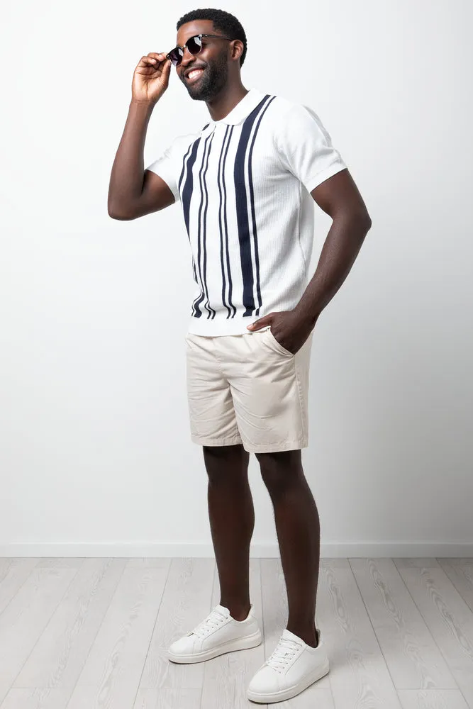 Knit Shirt White And Navy sold by Ackermas product image thumbnail 2