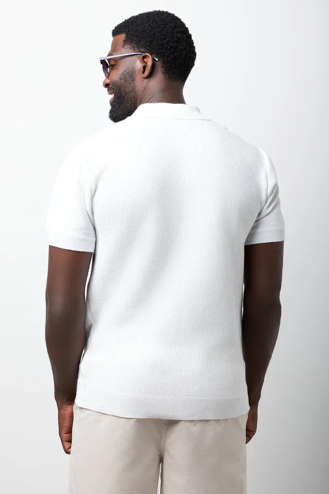 Knit Shirt White And Navy sold by Ackermas product image thumbnail 3