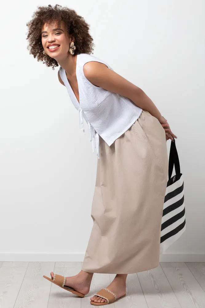 Sleeveless Linen Blend Vest White sold by Ackermas product image thumbnail 2