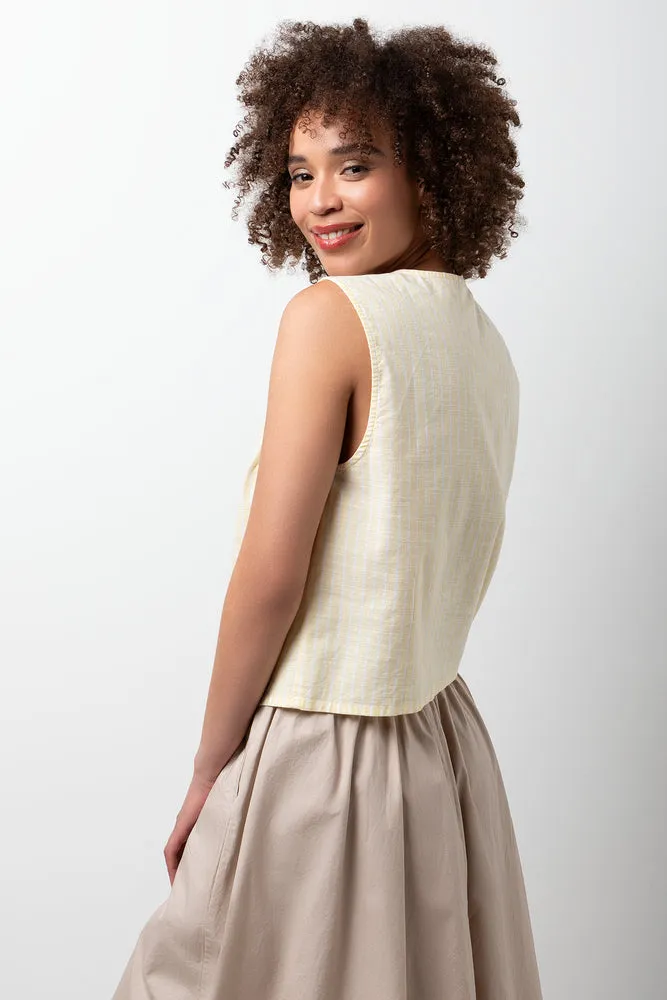 Sleeveless Vest with Ties Yellow sold by Ackermas product image thumbnail 3