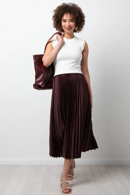 Maxi Pleated Skirt Brown sold by Ackermas