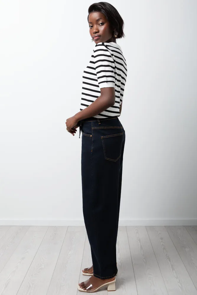 Stripe Ballerina Sleeve Top Black And White sold by Ackermas product image thumbnail 2