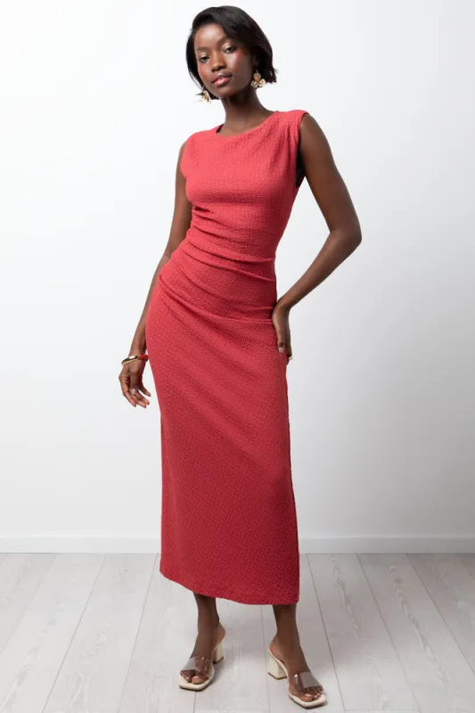 Textured Maxi Dress Rose Pink sold by Ackermas