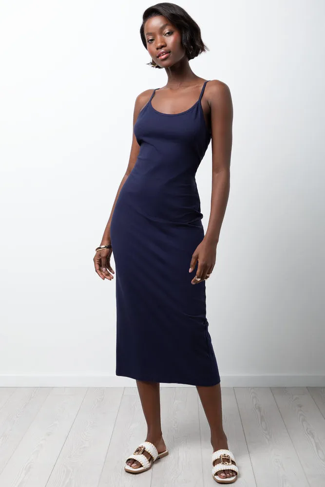 Strappy Bodycon Dress Navy sold by Ackermas