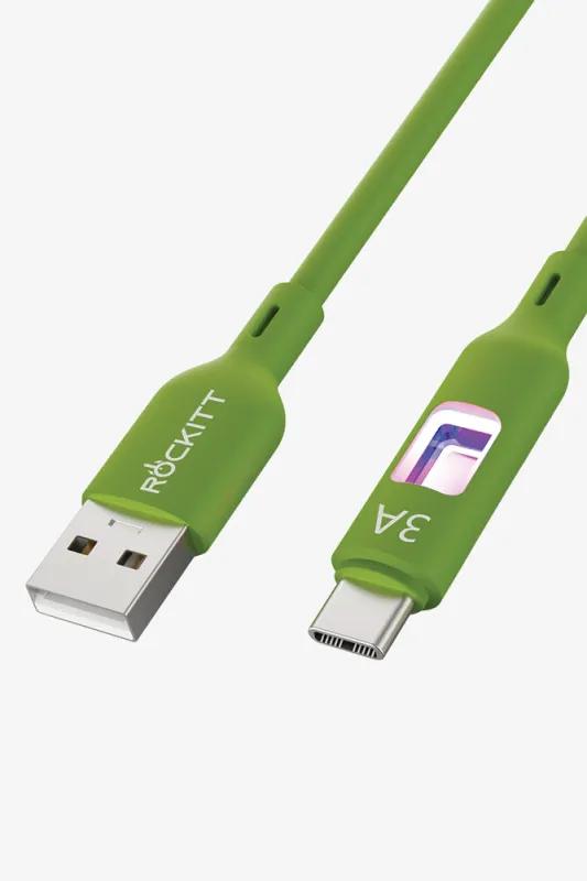 Rockitt Fast Charge LED Cable A-C Green sold by Ackermas