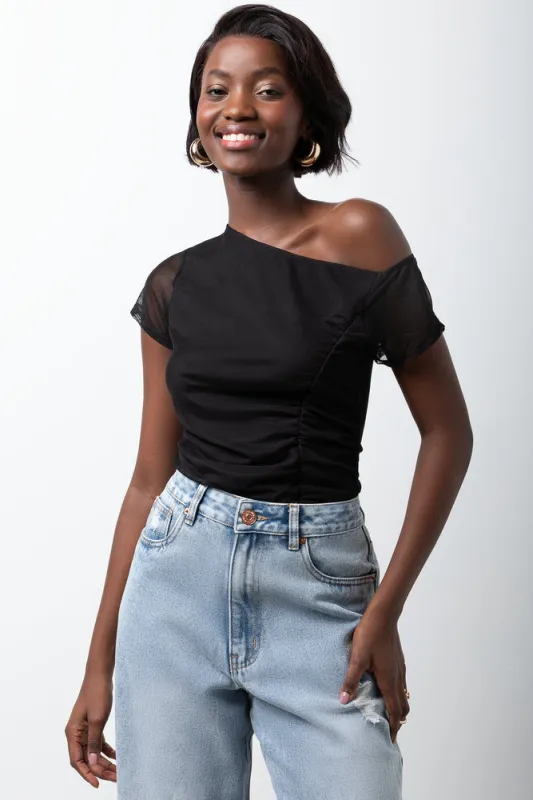 Short Sleeve Mesh Top Black sold by Ackermas