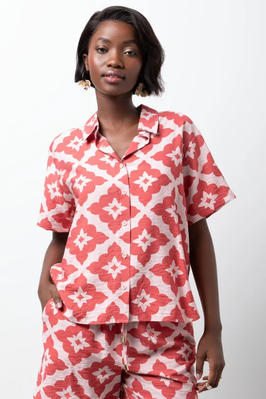 Short Sleeve Resort Shirt Orange sold by Ackermas