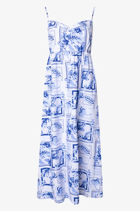 Strappy Midi Dress Blue And White sold by Ackermas