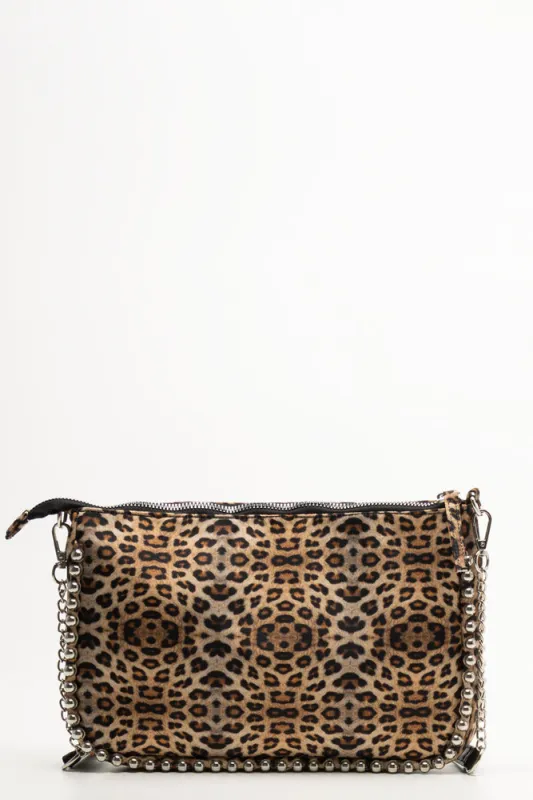 Leopard Print Clutch Bag Brown sold by Ackermas