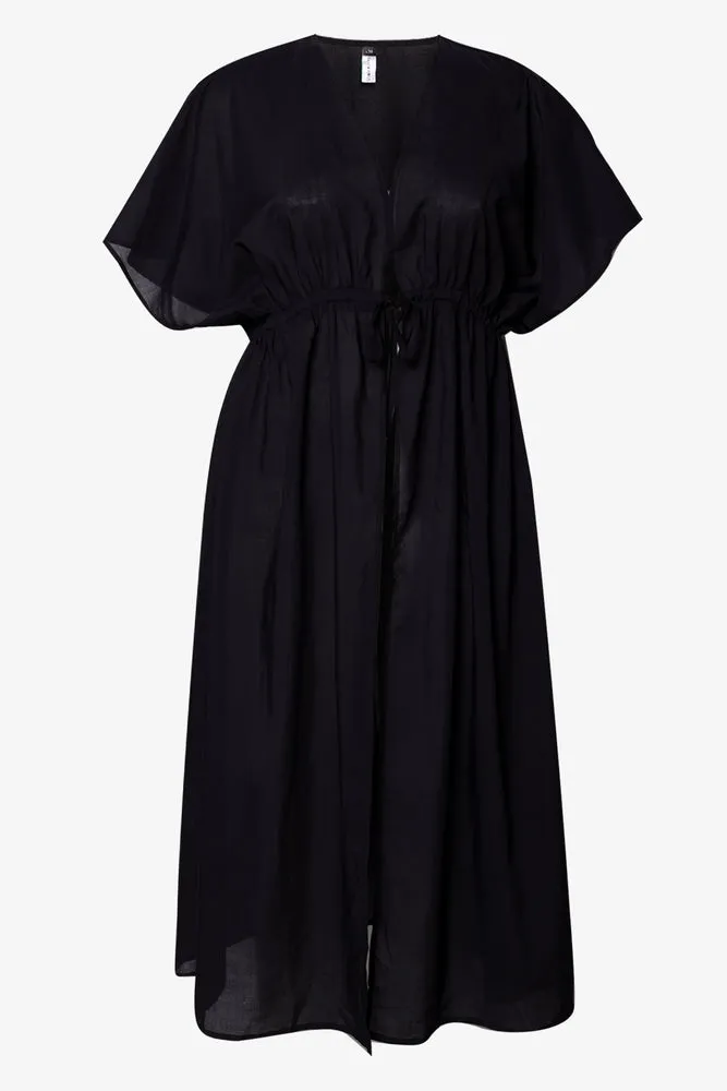 Front Tie Kaftan Black sold by Ackermas