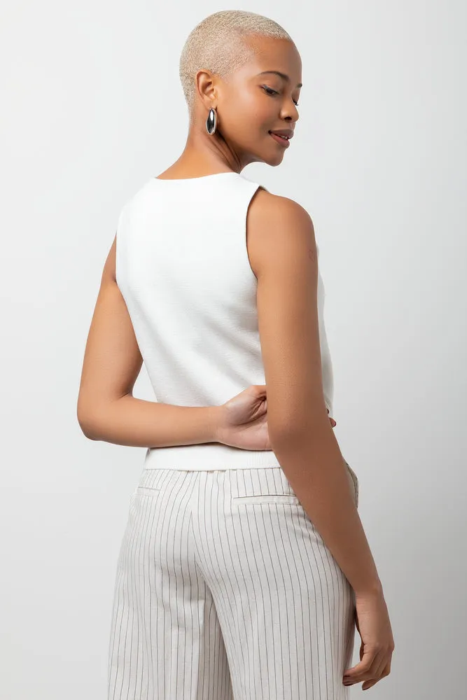 Sleeveless Knitwear Top White sold by Ackermas product image thumbnail 3
