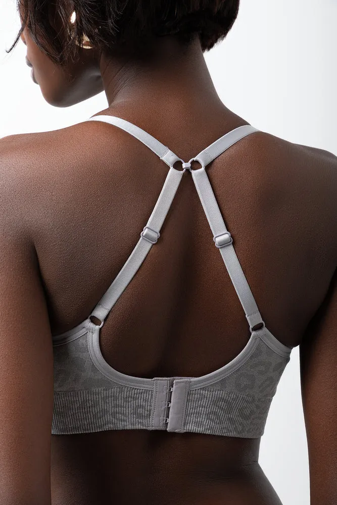 Animal Print Seamfree Bralette Grey sold by Ackermas product image thumbnail 4