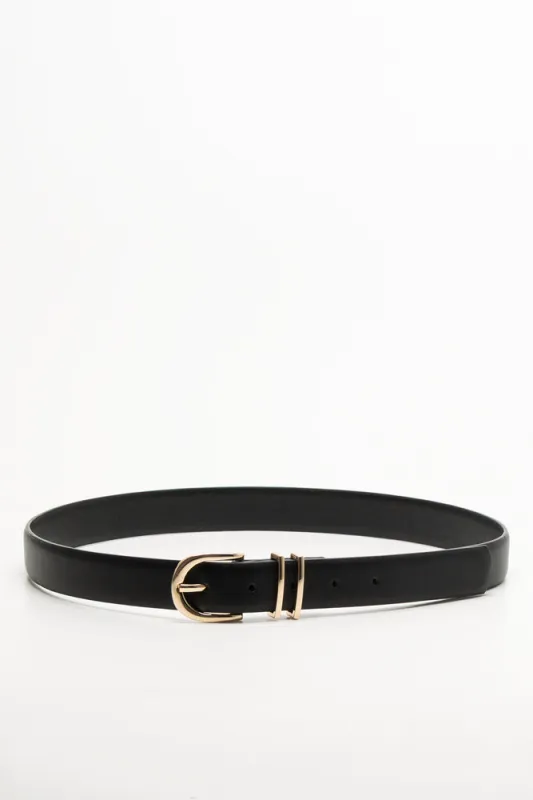 Triple Buckle Belt Black sold by Ackermas