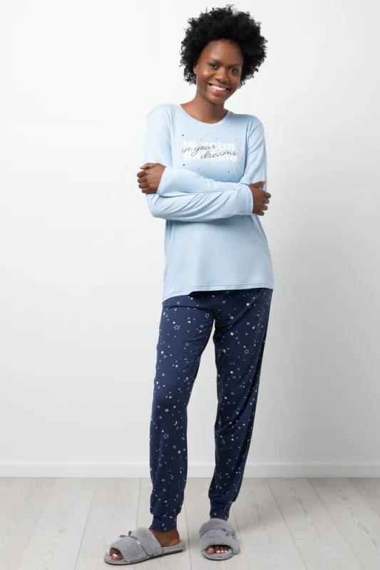 In Your Dreams Long Sleeve Pyjamas Blue made by Ackermas