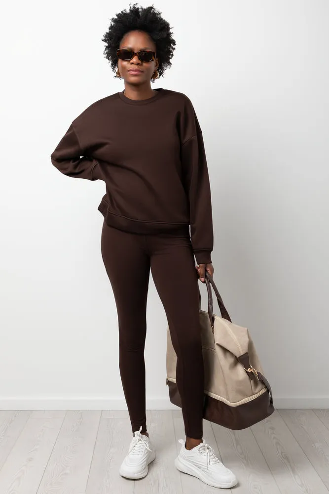 Wide Waist Leggings Chocolate sold by Ackermas