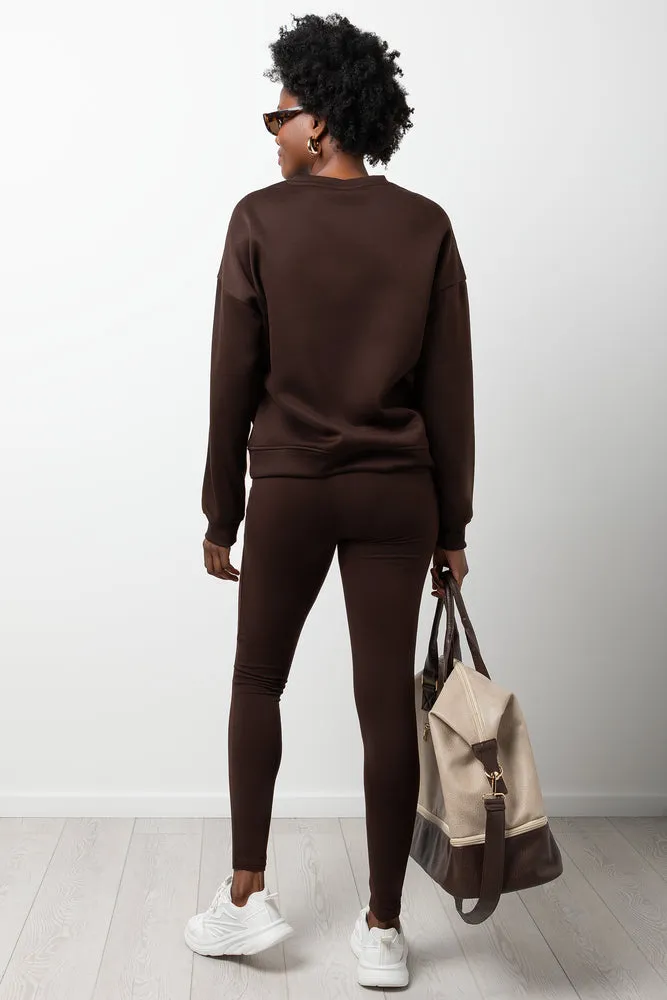 Wide Waist Leggings Chocolate sold by Ackermas product image thumbnail 3