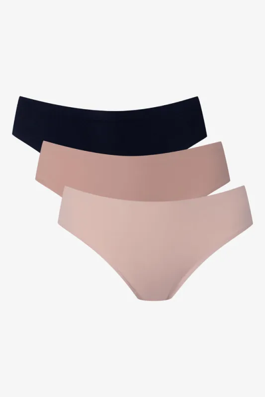 3 Pack Bonded Brazilian Panties Black And Natural made by Ackermas