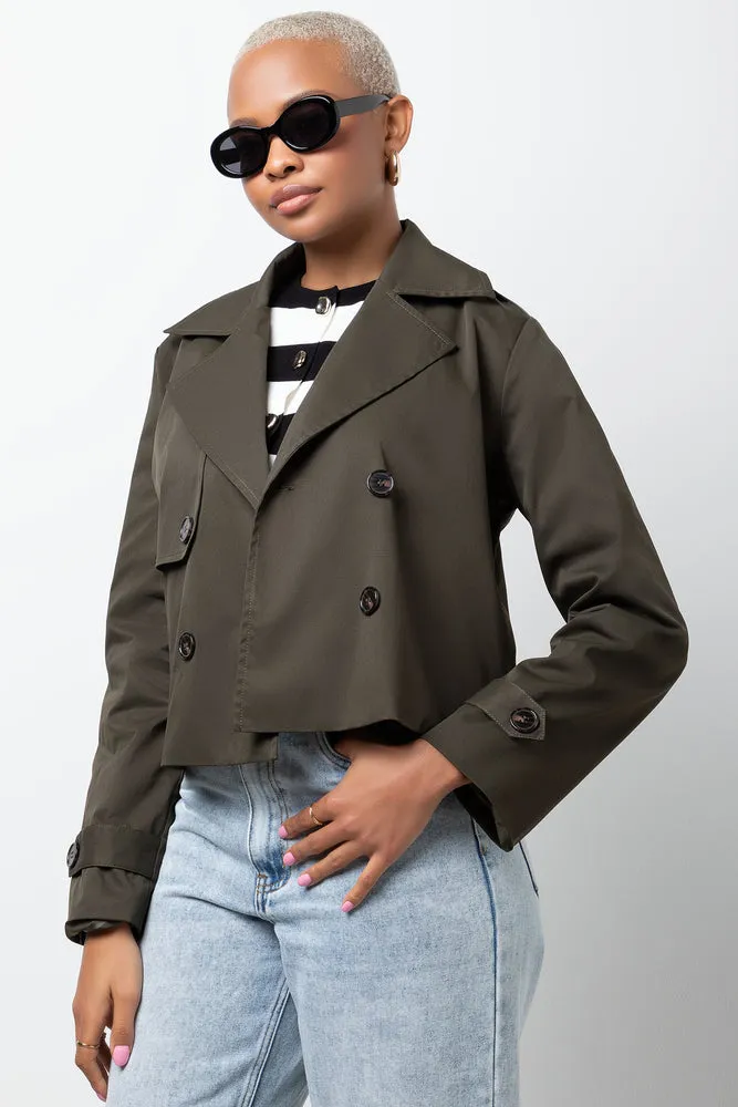 Cropped Trench Green sold by Ackermas