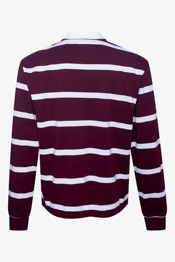 Stripe Rugby Golfer Burgundy sold by Ackermas product image thumbnail 2