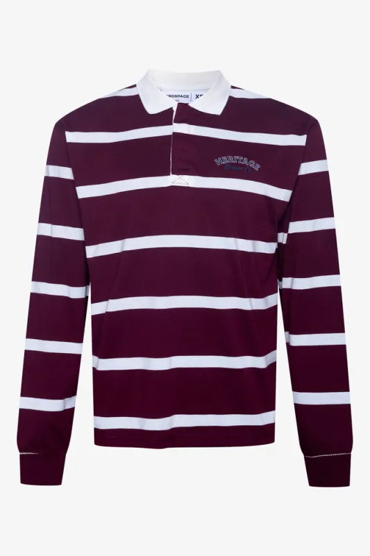 Stripe Rugby Golfer Burgundy made by Ackermas