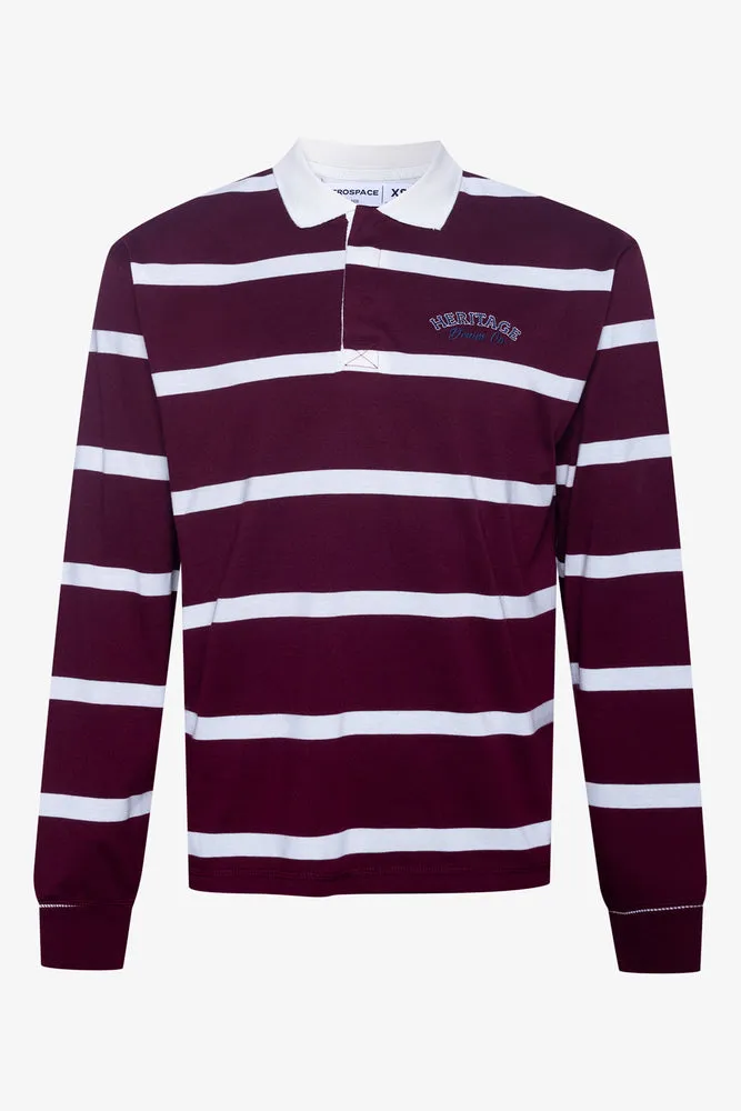 Stripe Rugby Golfer Burgundy sold by Ackermas