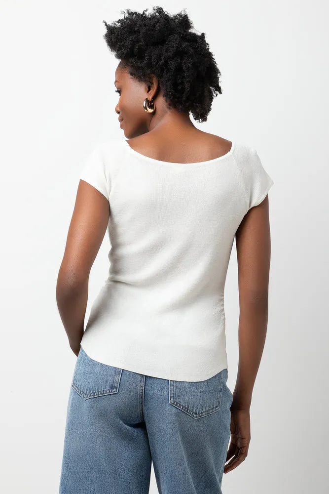 Button Through Knit Top Cream sold by Ackermas product image thumbnail 2
