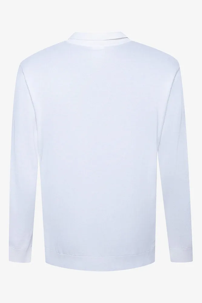 Basket Weave Long Sleeve Golfer White sold by Ackermas product image thumbnail 2