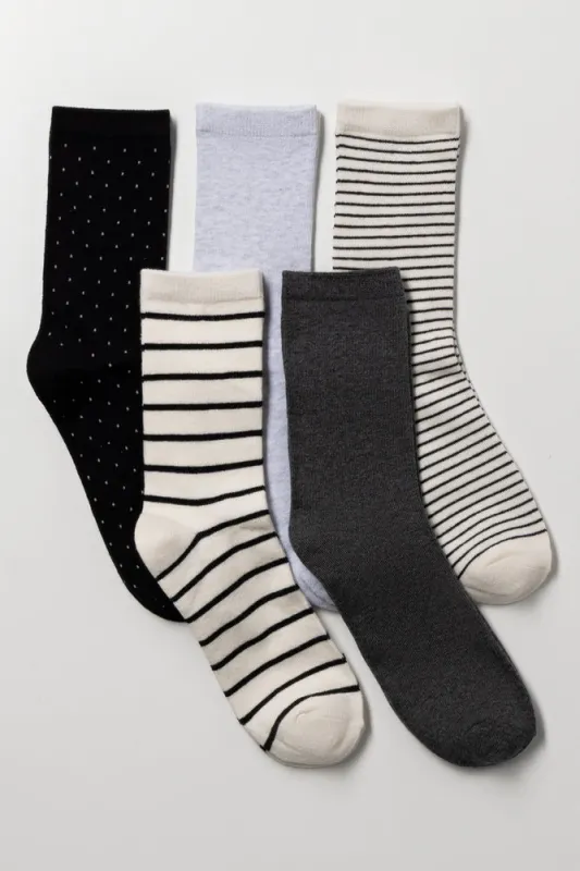 5 Pack Socks Black And Natural made by Ackermas