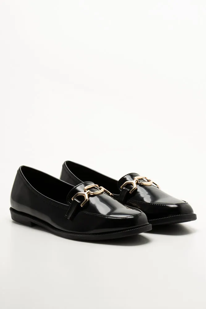 Gold Trim Loafers Black sold by Ackermas