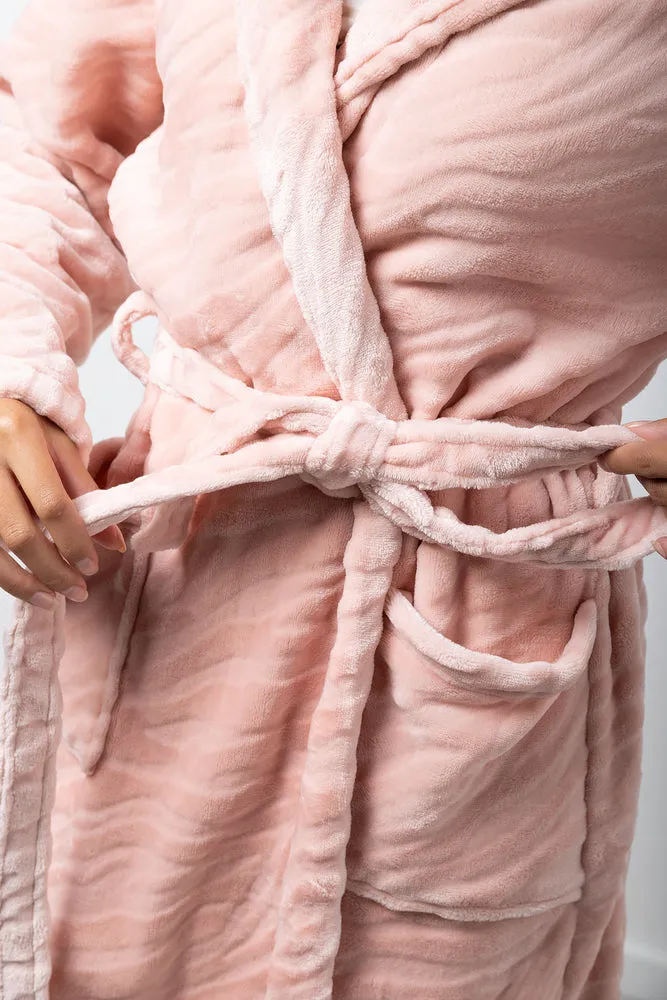 Zebra Textured Fleece Gown Pink sold by Ackermas product image thumbnail 4