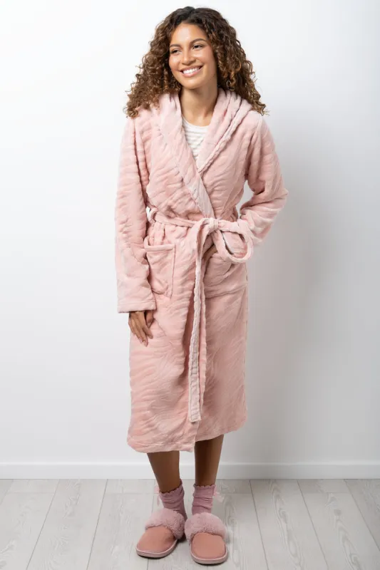 Zebra Textured Fleece Gown Pink made by Ackermas