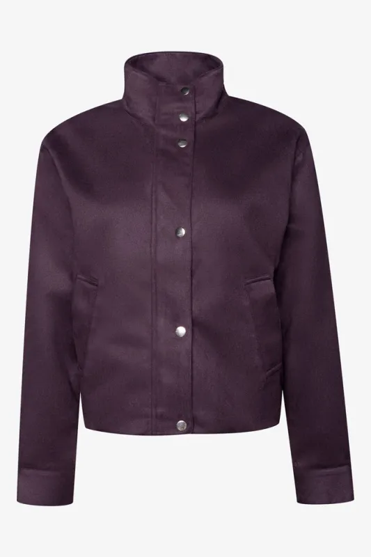 Funnel Neck Jacket Brown made by Ackermas
