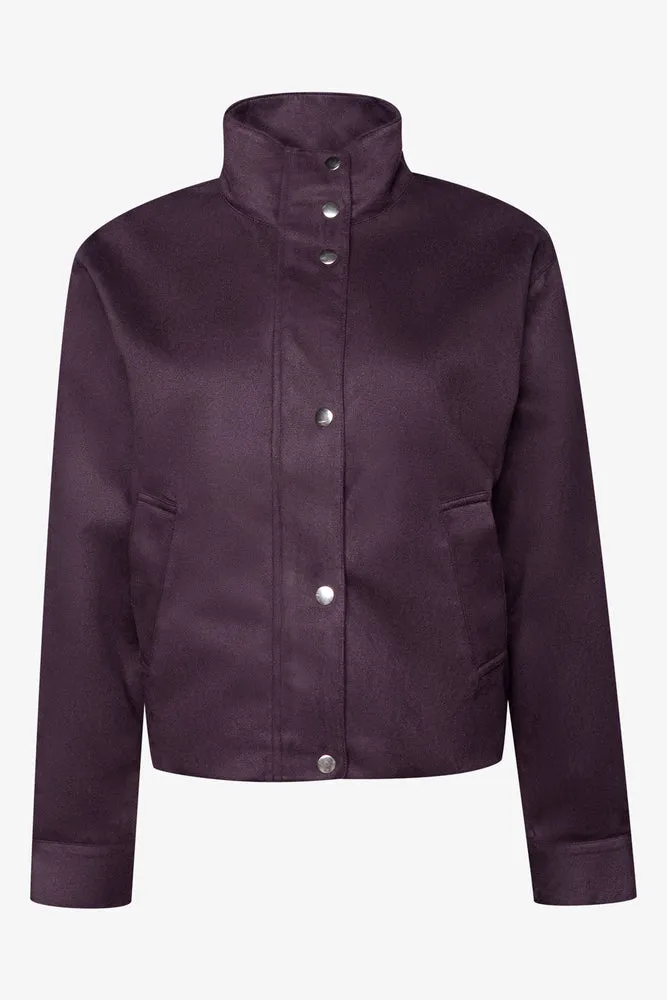 Funnel Neck Jacket Brown sold by Ackermas